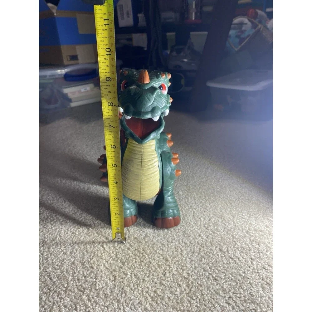 2008 Mattel Imaginext Spike Jr P5454 Green Roaring & Walking Dinosaur Toy Works